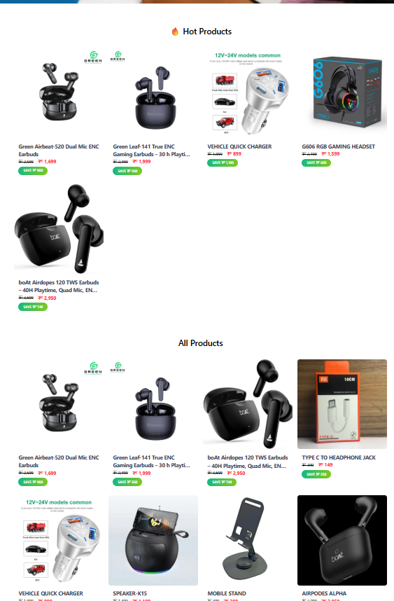 E‑commerce Web App Screenshot